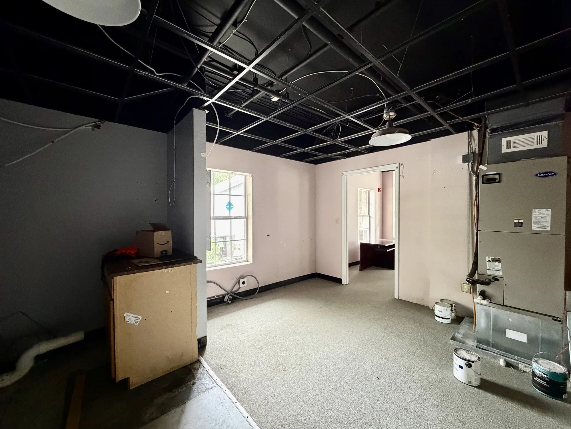 Commercial interior with reception area
