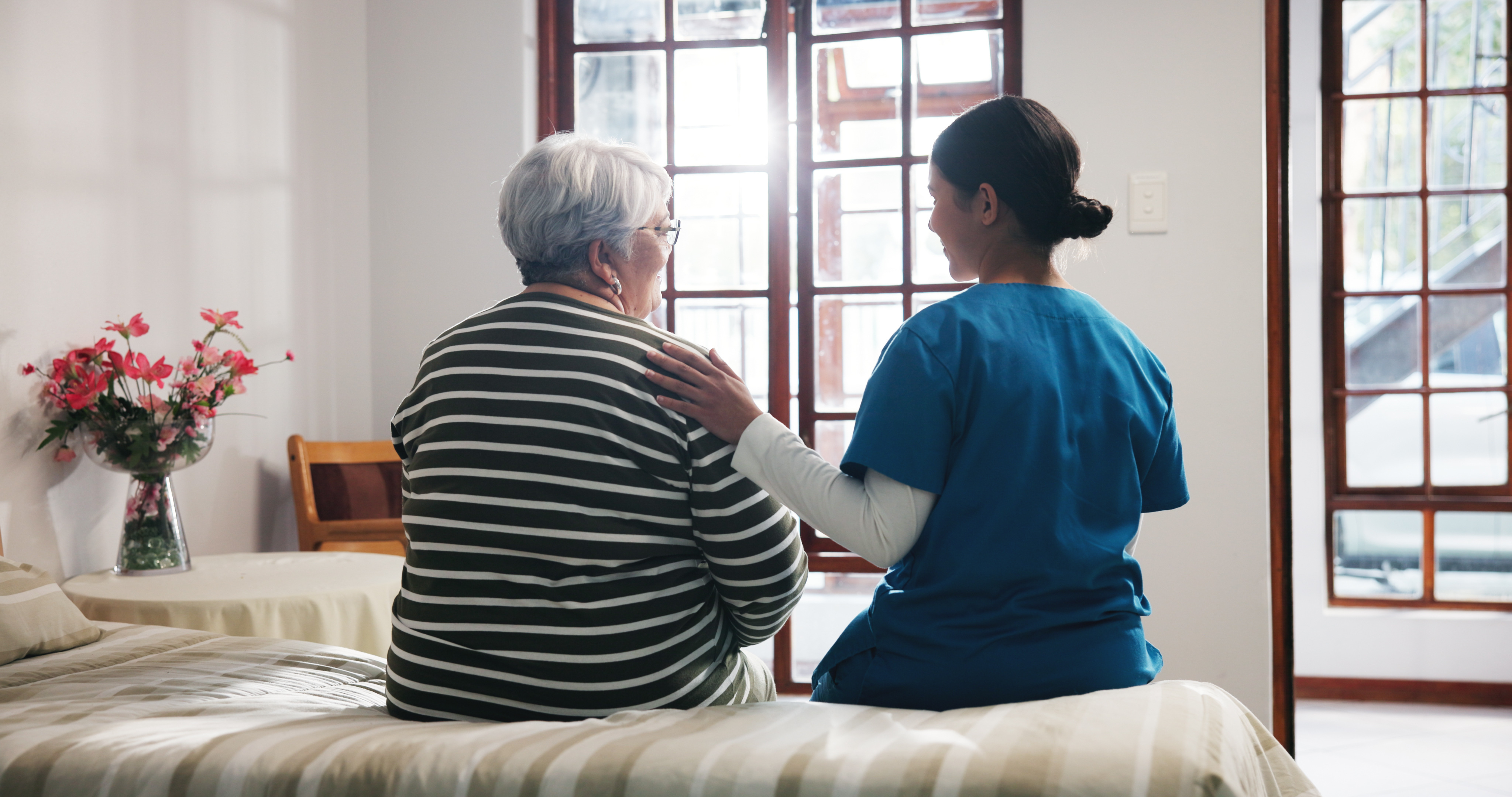 Caregiver companion with senior client